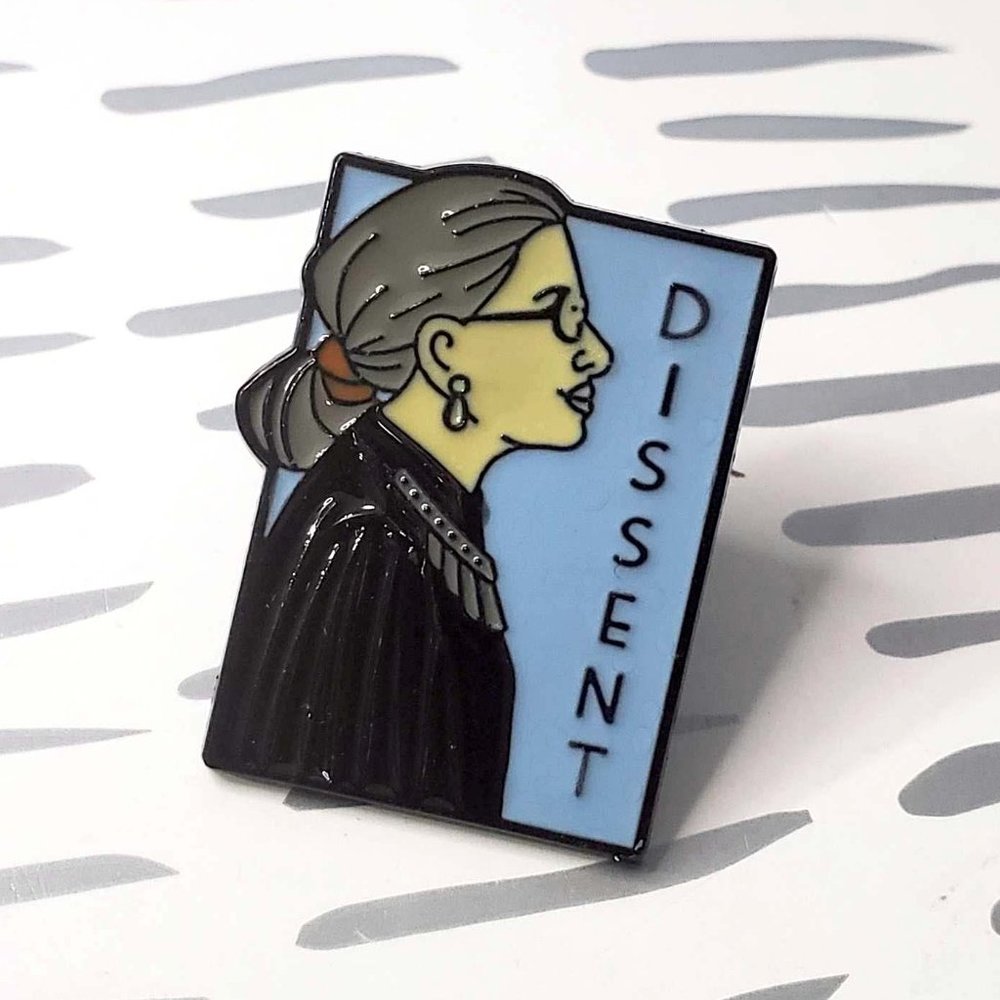 DISSENT RBG Enamel Pin Badge Brooch